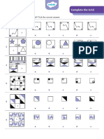 Non-Verbal Reasoning Complete The Grid: Which Square Completes The Grid? Tick The Correct Answer