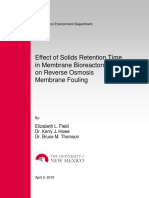 Effect of Solids Retention Time in Membrane Bioreactors On Reverse Osmosis Membrane Fouling