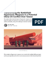 Transforming The Battlefield - Hypersonic Weapons in A Potential China-US Conflict Over Taiwan