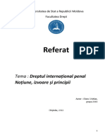 Referat: Tema: Dreptul Internațional Penal