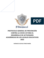 Protocolo General para El Desarrollo de Las Actividades de Formación en El Local Educativo para El Año Lectivo 2022 - Iesp Fibonacci