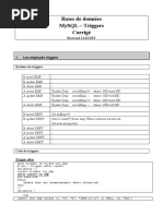 Bases de Données MySQL Triggers Corrigé