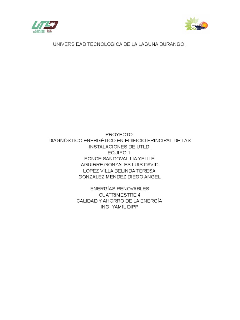 Diagnóstico Energético UTLD | PDF | Uso eficiente de energía | Naturaleza
