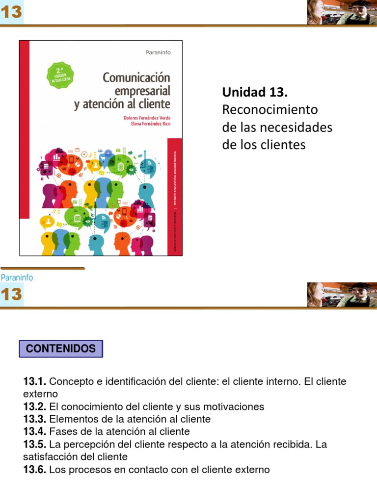Tema 13. Reconocimiento de Las Necesidades de Los Clientes Del 10 Al 22 ...