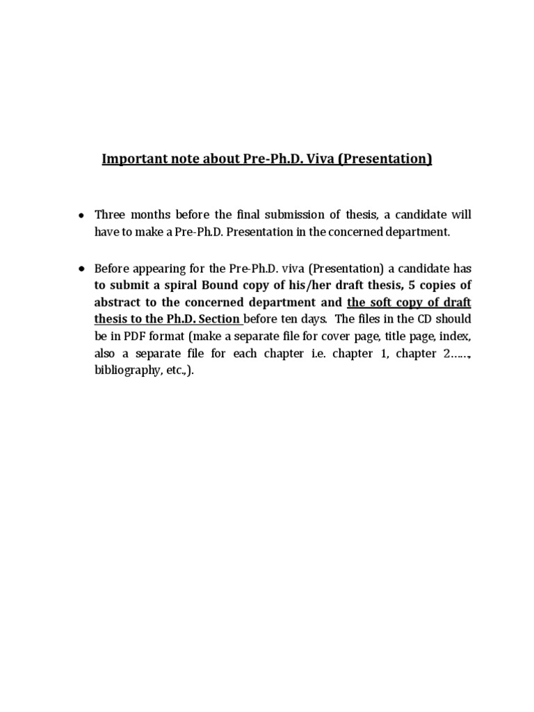 Pre-Ph.D. Viva Presentation Guidelines | PDF