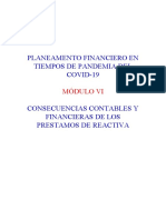 Planeamento Financiero en Tiempos de Pandemia Del COVID-19: Módulo Vi