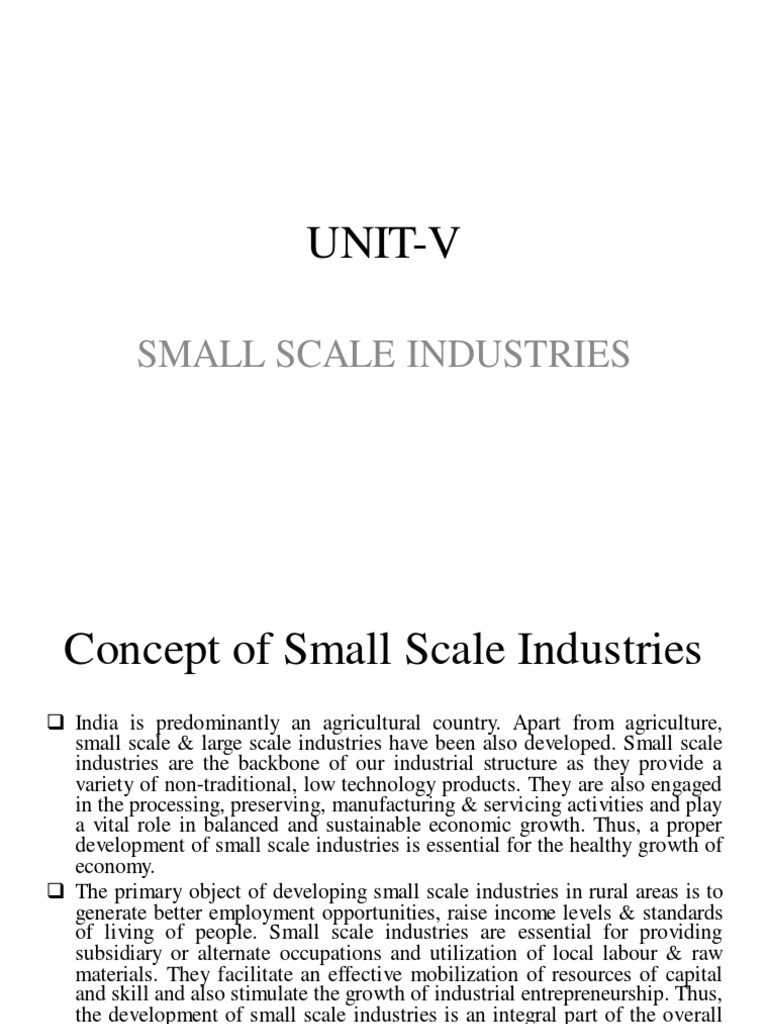 ED-UNIT-V-Small Scale Industries Mark-Up | PDF | Small Business ...