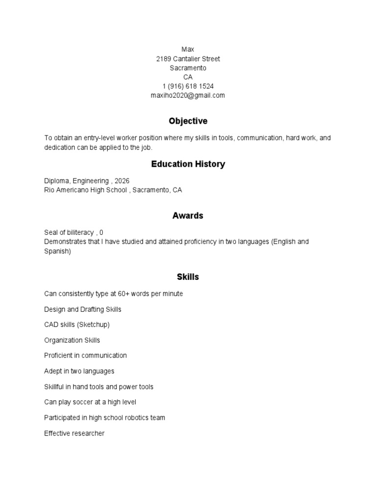 Resume - Cte Resume | PDF