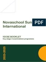 Novaschool Sunland International: Igcse Booklet