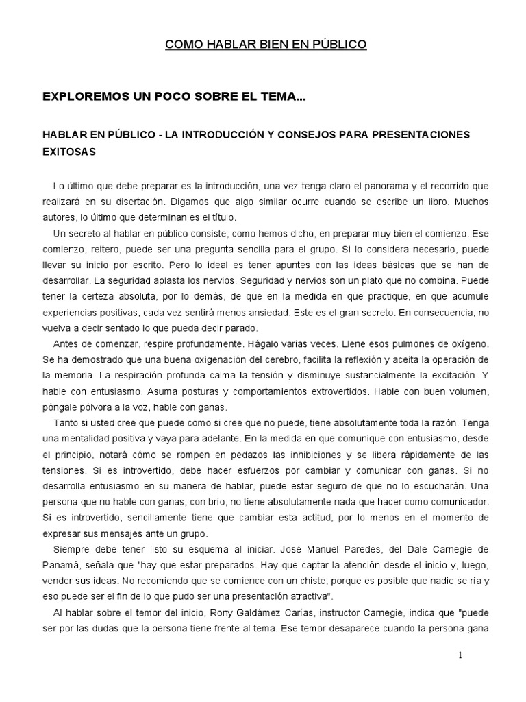 Como Hablar Bien En Publico Pdf Trastorno De Ansiedad Ansiedad