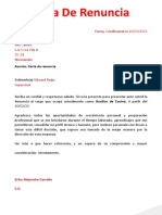 Carta de Renuncia: Funza, Cundinamarca 20/02/2023 Mis Carnes S.A.S Cra 72b # 55 - 11 Normandía