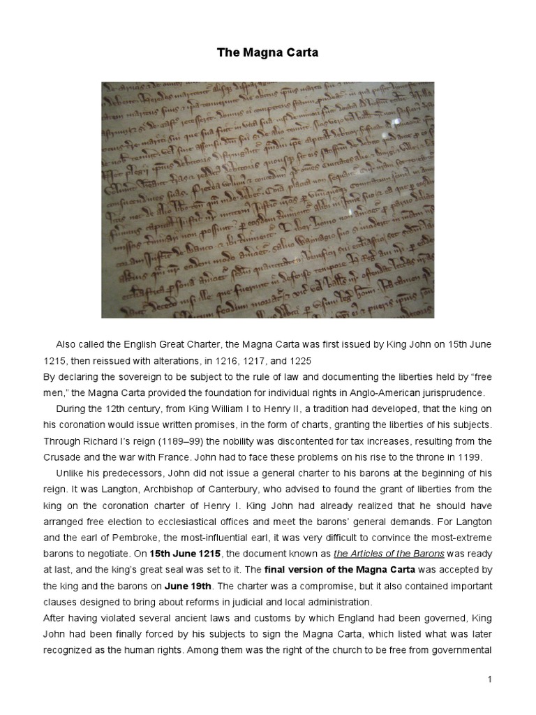 Magna Carta: Foundation of Rights | PDF | Nelson Mandela | Magna Carta