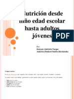 Nutrición Desde Niño Edad Escolar Hasta Adultos Jóvenes: Senyaze Alatriste Vargas América Denisse Onofre Hernández