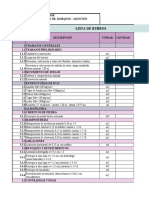 Lista de Rubros: 1 Trabajos Generales