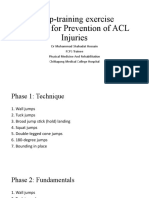 Jump-training exercise program for Prevention of ACL Injuries