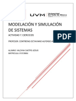 Modelación Y Simulación de Sistemas: Actividad 7. Ejercicios