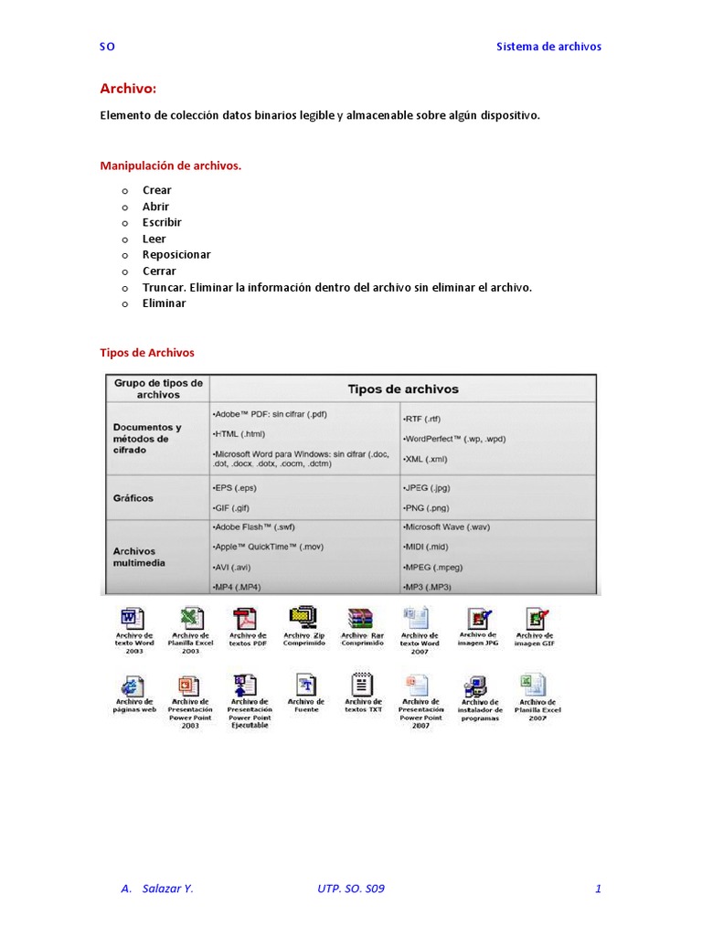 Tipos y Estructuras de Archivos en SO | PDF | Archivo de computadora ...