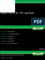 Presentation Simple - Past - Be - WH - Qs