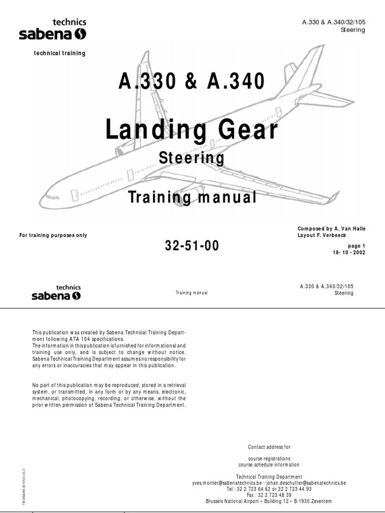 A330/A340 Nose Wheel Steering Manual | PDF | Landing Gear | Valve