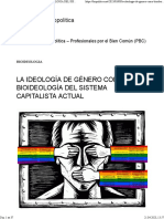 La Ideología de Género Como Bioideología Del Sistema Capitalista Actual