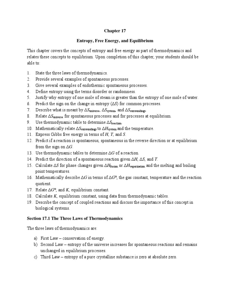 Thermodynamics: Entropy & Free Energy | PDF | Gibbs Free Energy | Entropy