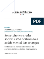 Smartphones e redes sociais estão destruindo a saúde mental das crianças - 19_04_2023 - Tec - Folha