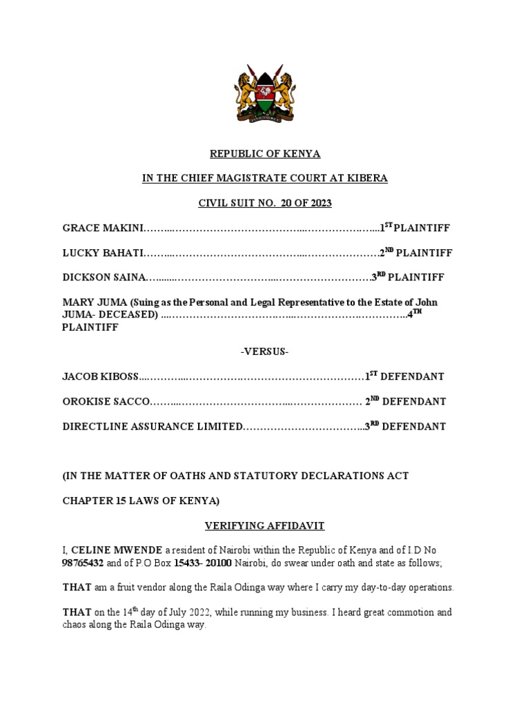 Witness Verifying Affidavits Pdf Affidavit Lawsuit