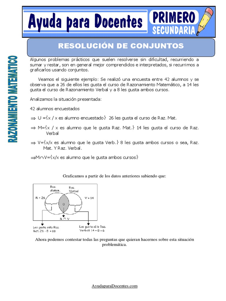 Resulucion de Conjuntos para Primero de Secundaria | PDF