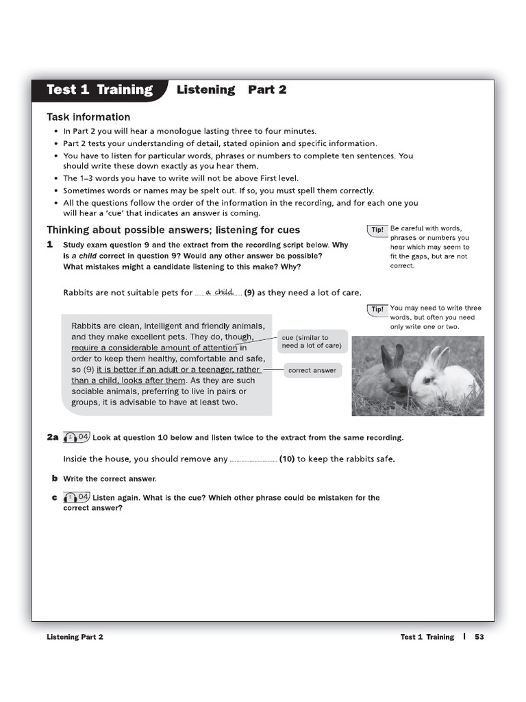 Trainer Test 1 Listening 2 | PDF
