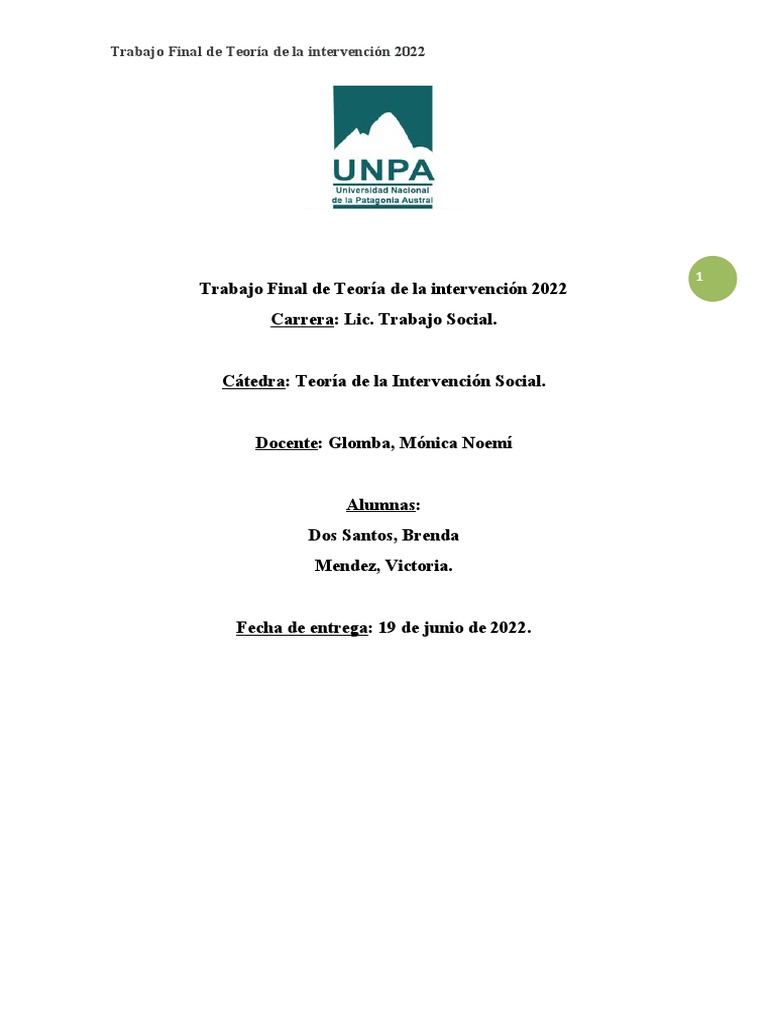 TP Final | PDF | Trabajo Social | Estado (política)