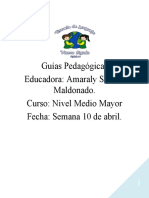 Guías Pedagógicas Educadora: Amaraly Salinas Maldonado. Curso: Nivel Medio Mayor Fecha: Semana 10 de Abril