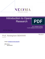 Introduction To Operations Research: Prof. Yen-Tsang Chen
