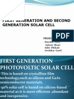 Topic:: First Generation and Second Generation Solar Cell