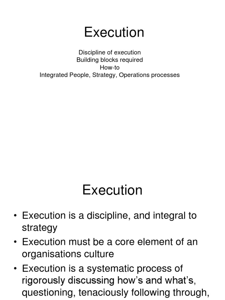 Mastering Execution in Organizations | PDF | Business