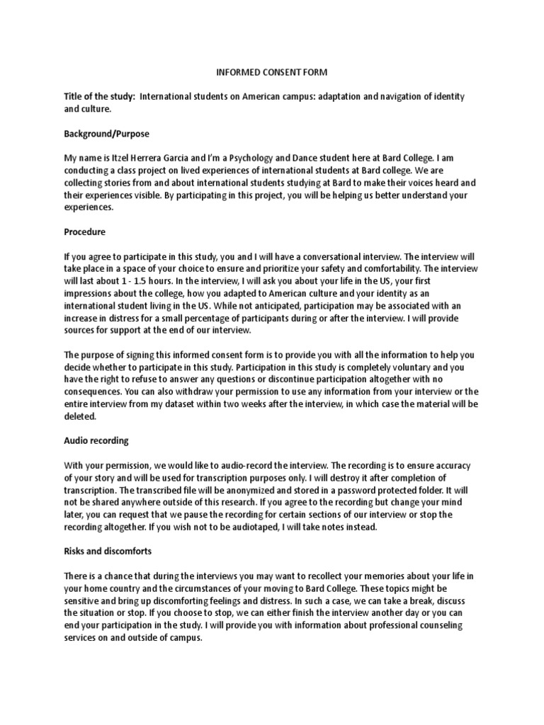 Informed Consent Form | PDF | Wellness