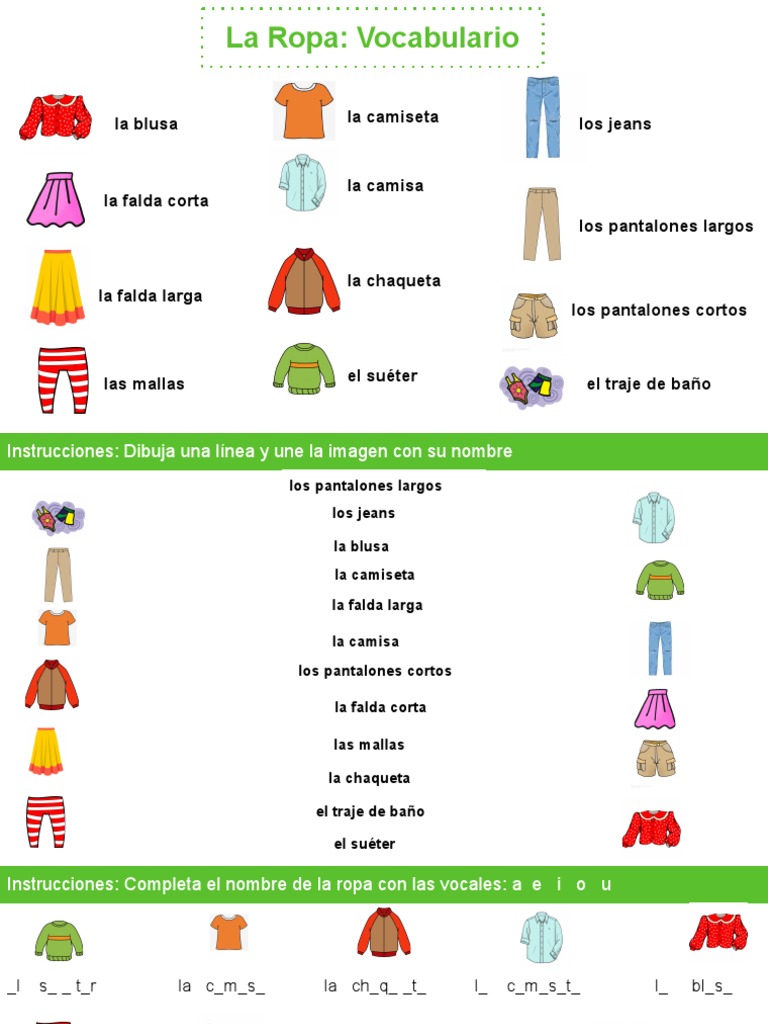 La Ropa Actividad | PDF
