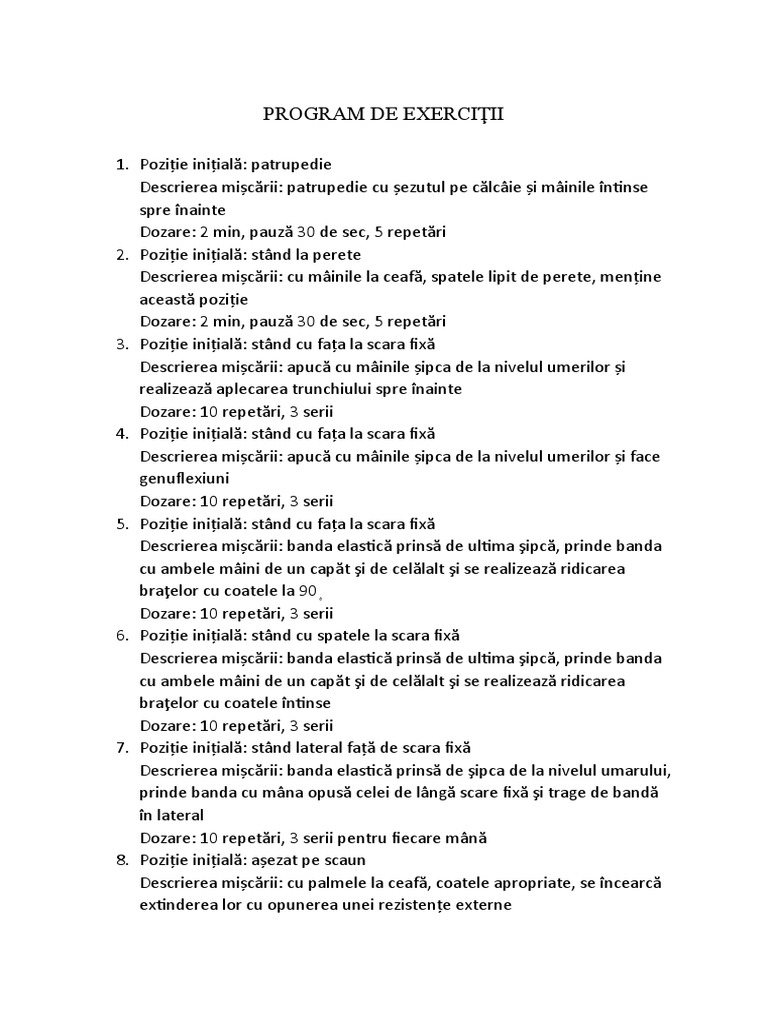 Program de Exercitii1 | PDF