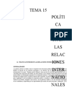 Políti CA Exteri or en LAS Relac Iones Inter Nacio Nales Tema 15