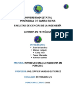 Universidad Estatal Península de Santa Elena: Facultad de Ciencias de La Ingeniería Carrera de Petróleos