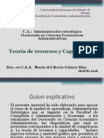 Teoría de Recursos y Capacidades: U.A.: Administración Estratégica Doctorado en Ciencias Económicas Administrativas