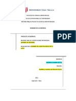 Facultad de Ciencias Empresariales Escuela Profesional de Contabilidad Informe Final de Proyecto Certificación Intermedia