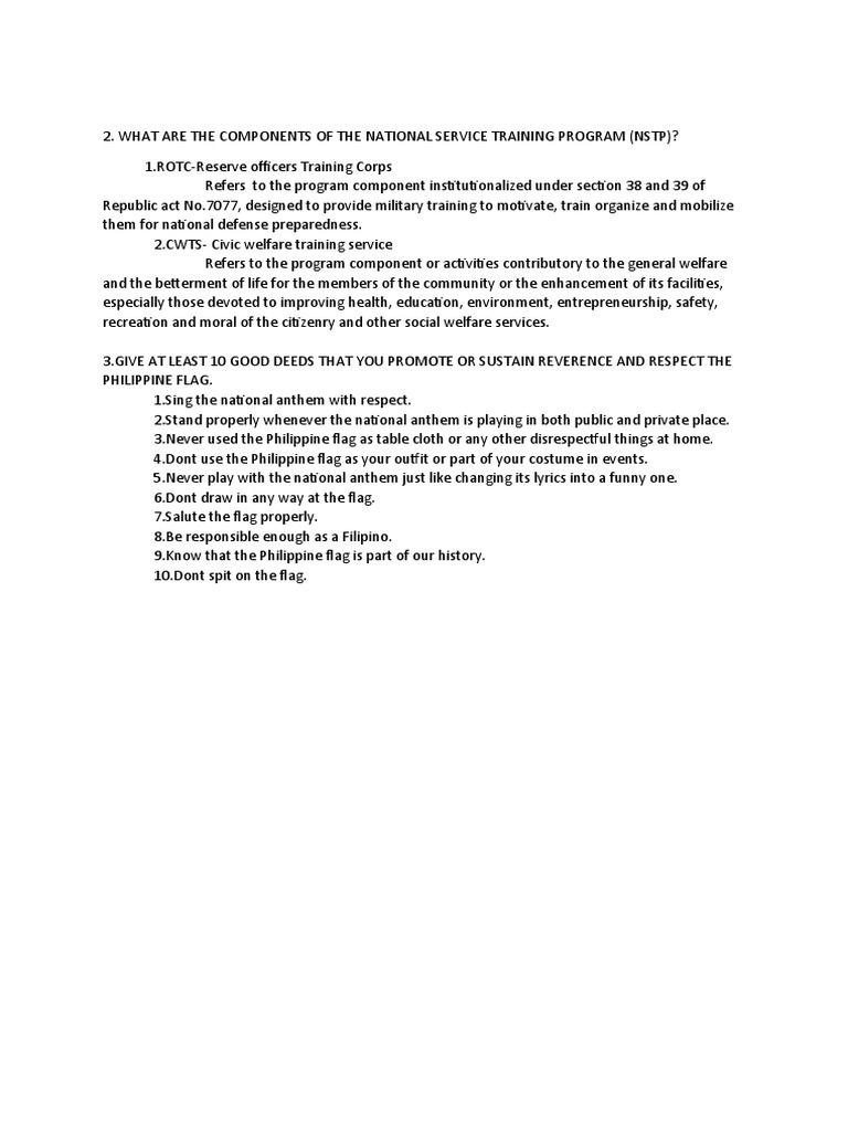 components-and-guidelines-of-the-national-service-training-program-in