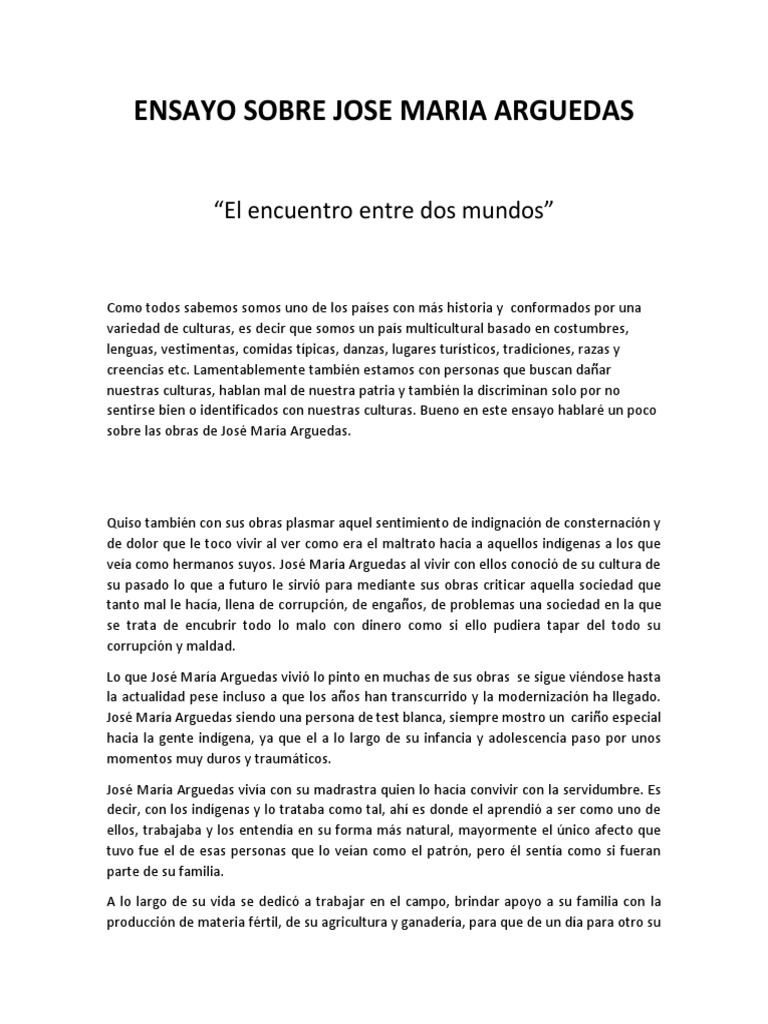 Ensayo Sobre Jose Maria Arguedas 
