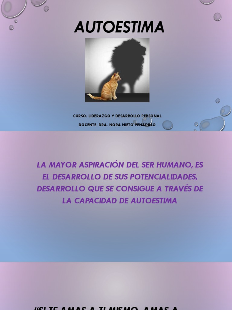 Importancia de la Autoestima en el Liderazgo | PDF | Autoestima | Amor
