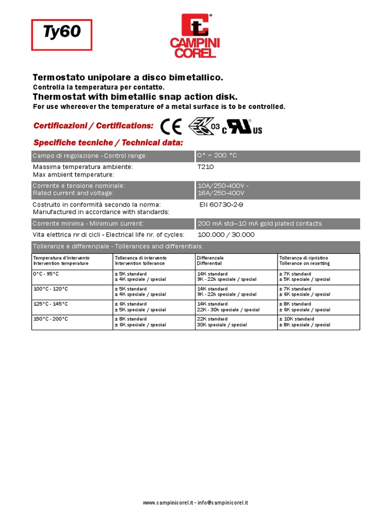 Prodotti schemi-TY60 | PDF