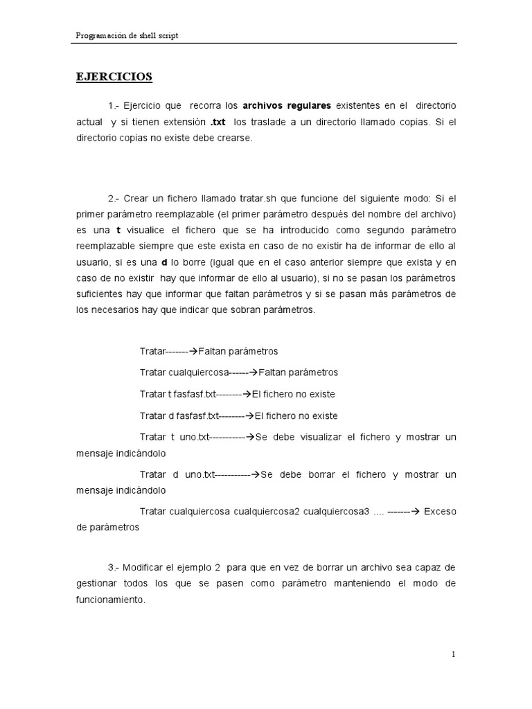 Ejercicios Prácticos de Shell Script | PDF