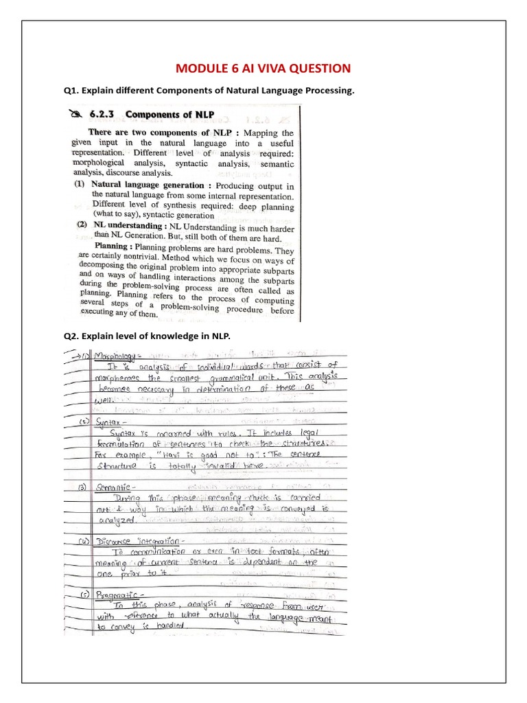 NLP Viva Questions for Students | PDF
