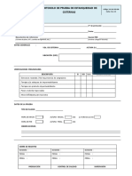 Protocolo de Prueba de Estanqueidad de Cisternas: (Frente, Lugar y Ambiente Especifico)