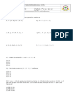 E.T.I Francisco Das Chagas Costa Disciplina: Matemática Professora: Antonia Pontes Turma:: 7° A B C ALUNO: - DATA