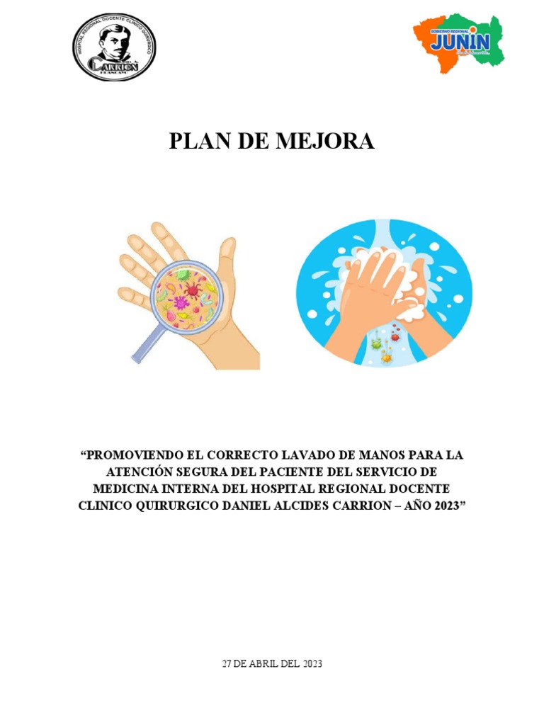 PROYECTO DE MEJORA Lavado de Manos | PDF | Lavado de manos | Infección ...